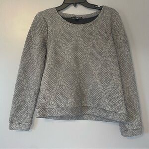 Chic Minimalist Twentyfourseven Grey Textured Pullover Sweater Cozy & Stylish